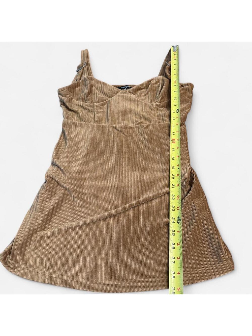Fashion Nova Women's Tan and Brown Dress - Picture 3 of 7
